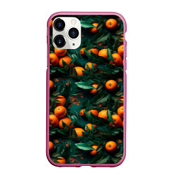 Чехол iPhone 11 Pro матовый Яркие апельсины