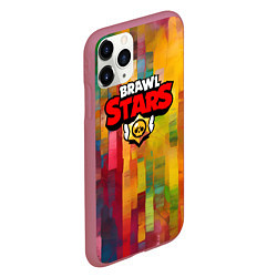 Чехол iPhone 11 Pro матовый Brawl Stars Logo Color, цвет: 3D-малиновый — фото 2