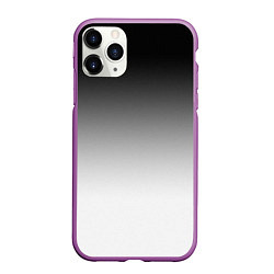 Чехол iPhone 11 Pro матовый Black and white gradient