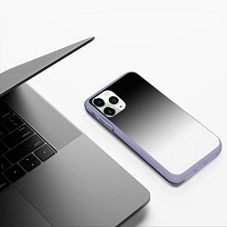 Чехол iPhone 11 Pro матовый Black and white gradient, цвет: 3D-светло-сиреневый — фото 2