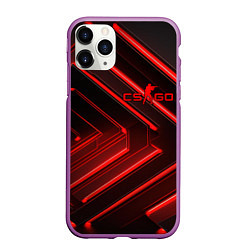 Чехол iPhone 11 Pro матовый Red neon CS GO, цвет: 3D-фиолетовый