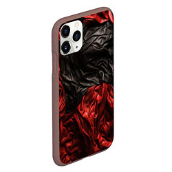 Чехол iPhone 11 Pro матовый Black red texture, цвет: 3D-коричневый — фото 2