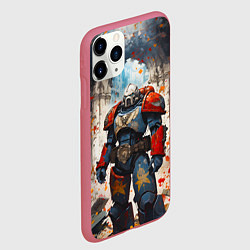 Чехол iPhone 11 Pro матовый Космодесант - Warhammer 40k, цвет: 3D-малиновый — фото 2