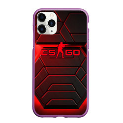 Чехол iPhone 11 Pro матовый Red neon CS GO, цвет: 3D-фиолетовый