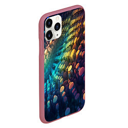 Чехол iPhone 11 Pro матовый Радужные блики нейроарт, цвет: 3D-малиновый — фото 2