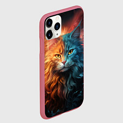Чехол iPhone 11 Pro матовый Сердитый котик, цвет: 3D-малиновый — фото 2