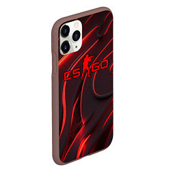 Чехол iPhone 11 Pro матовый CSGO red abstract, цвет: 3D-коричневый — фото 2