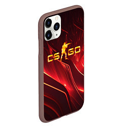 Чехол iPhone 11 Pro матовый CS GO fire logo, цвет: 3D-коричневый — фото 2