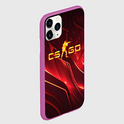 Чехол iPhone 11 Pro матовый CS GO fire logo, цвет: 3D-фиолетовый — фото 2