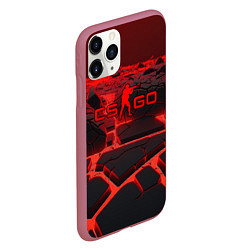 Чехол iPhone 11 Pro матовый CS GO red neon texture, цвет: 3D-малиновый — фото 2