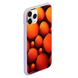 Чехол iPhone 11 Pro матовый Оранжевы е круглые плиты, цвет: 3D-светло-сиреневый — фото 2