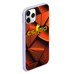 Чехол iPhone 11 Pro матовый CSGO orange logo, цвет: 3D-светло-сиреневый — фото 2