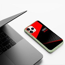 Чехол iPhone 11 Pro матовый Ауди - sportwear, цвет: 3D-салатовый — фото 2