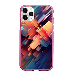 Чехол iPhone 11 Pro матовый Цветная абстракция каменных сланцев, цвет: 3D-малиновый