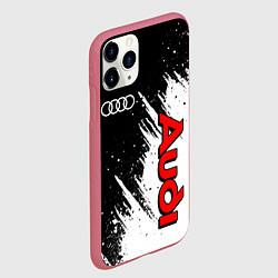 Чехол iPhone 11 Pro матовый Ауди - белые потертости, цвет: 3D-малиновый — фото 2