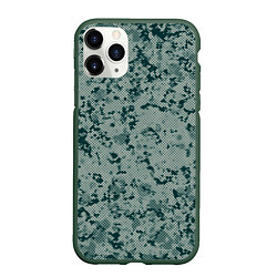 Чехол iPhone 11 Pro матовый Абстракция точечная зелёный