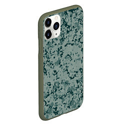 Чехол iPhone 11 Pro матовый Абстракция точечная зелёный, цвет: 3D-темно-зеленый — фото 2