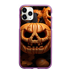 Чехол iPhone 11 Pro матовый Pumpkin Halloween, цвет: 3D-фиолетовый