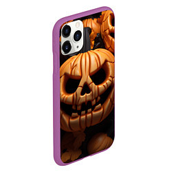 Чехол iPhone 11 Pro матовый Pumpkin Halloween, цвет: 3D-фиолетовый — фото 2