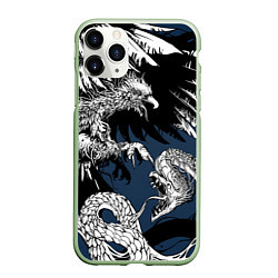 Чехол iPhone 11 Pro матовый Орёл против змеи