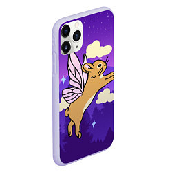 Чехол iPhone 11 Pro матовый Лунный кролик с крыльями, цвет: 3D-светло-сиреневый — фото 2