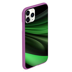 Чехол iPhone 11 Pro матовый Темная зеленая текстура, цвет: 3D-фиолетовый — фото 2