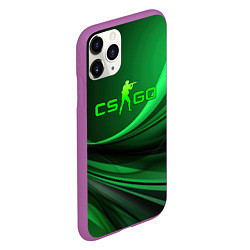 Чехол iPhone 11 Pro матовый CS GO green abstract, цвет: 3D-фиолетовый — фото 2