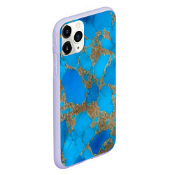 Чехол iPhone 11 Pro матовый Голубая яшма, цвет: 3D-светло-сиреневый — фото 2