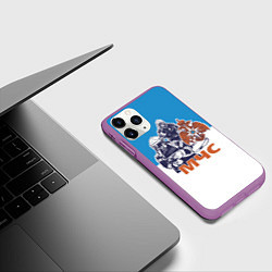 Чехол iPhone 11 Pro матовый МЧС спасатели, цвет: 3D-фиолетовый — фото 2