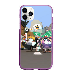 Чехол iPhone 11 Pro матовый Chicken Gun Skibibi: Гарибальди и Мурка, цвет: 3D-фиолетовый