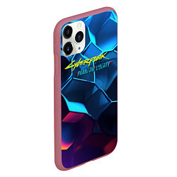 Чехол iPhone 11 Pro матовый Cyberpunk 2077 neon style, цвет: 3D-малиновый — фото 2