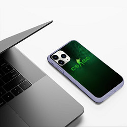 Чехол iPhone 11 Pro матовый CSGO green logo, цвет: 3D-светло-сиреневый — фото 2