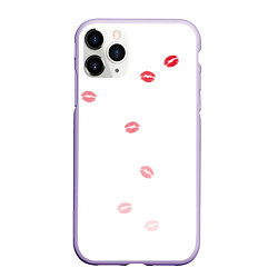 Чехол iPhone 11 Pro матовый Следы поцелуев губы