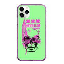 Чехол iPhone 11 Pro матовый Hooligan - skull