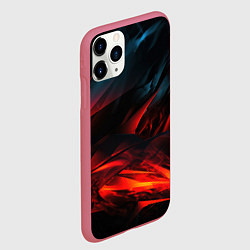 Чехол iPhone 11 Pro матовый Red black abstract, цвет: 3D-малиновый — фото 2