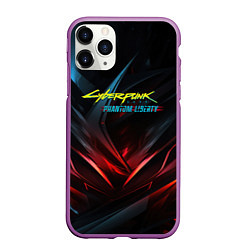 Чехол iPhone 11 Pro матовый Cyberpunk abstract dark, цвет: 3D-фиолетовый