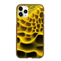 Чехол iPhone 11 Pro матовый Yellow background, цвет: 3D-коричневый