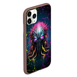 Чехол iPhone 11 Pro матовый Alien - neon style, цвет: 3D-коричневый — фото 2