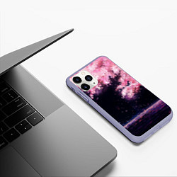 Чехол iPhone 11 Pro матовый Небо сакуры, цвет: 3D-светло-сиреневый — фото 2