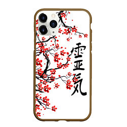 Чехол iPhone 11 Pro матовый Цветущее дерево сакуры, цвет: 3D-коричневый