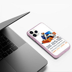 Чехол iPhone 11 Pro матовый Возьми собаку в поезд, цвет: 3D-розовый — фото 2