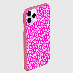 Чехол iPhone 11 Pro матовый Логотип Барби - буква B, цвет: 3D-малиновый — фото 2