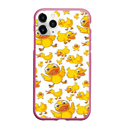 Чехол iPhone 11 Pro матовый Yellow ducklings