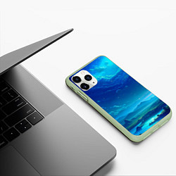 Чехол iPhone 11 Pro матовый Фантастический космос, цвет: 3D-салатовый — фото 2