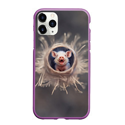 Чехол iPhone 11 Pro матовый Мордочка забавного поросёнка