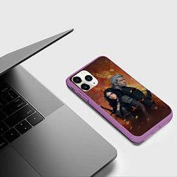 Чехол iPhone 11 Pro матовый Ведьмак - Йеннифэр, цвет: 3D-фиолетовый — фото 2