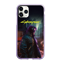 Чехол iPhone 11 Pro матовый Cyberpunk 2077 - Keanu Reeves
