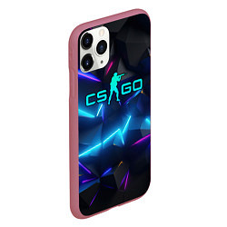 Чехол iPhone 11 Pro матовый CS GO neon style, цвет: 3D-малиновый — фото 2