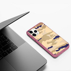 Чехол iPhone 11 Pro матовый Камуфляжный узор веенний, цвет: 3D-малиновый — фото 2