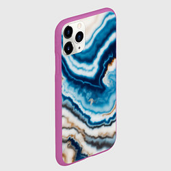 Чехол iPhone 11 Pro матовый Разноцветная текстура океанического агата, цвет: 3D-фиолетовый — фото 2